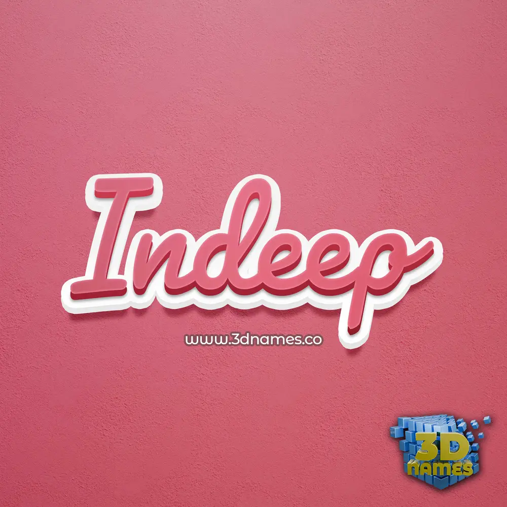 indeep in Red Scribble style - 3D name wallpaper