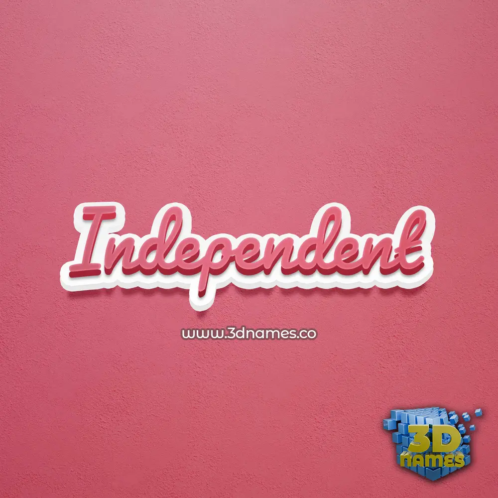 independent in Red Scribble style - 3D name wallpaper