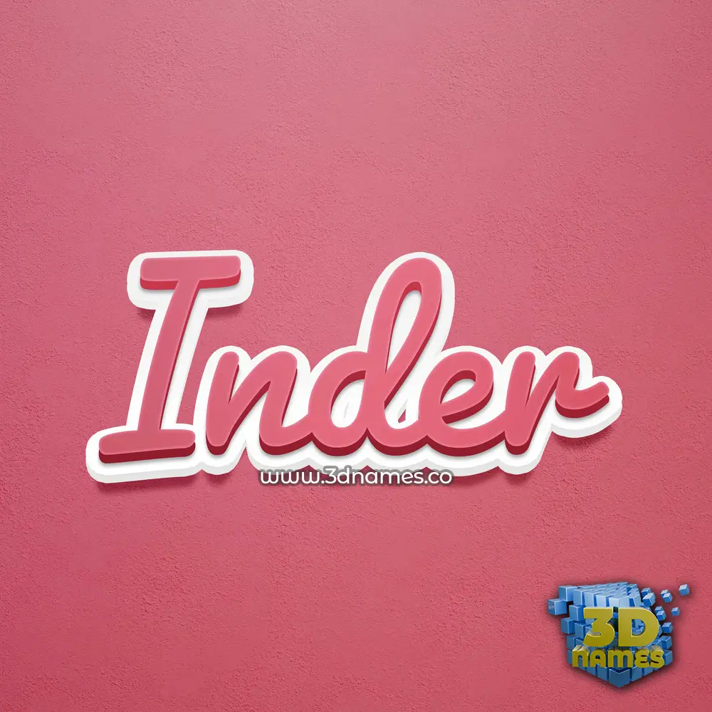 inder in Red Scribble style - 3D name wallpaper