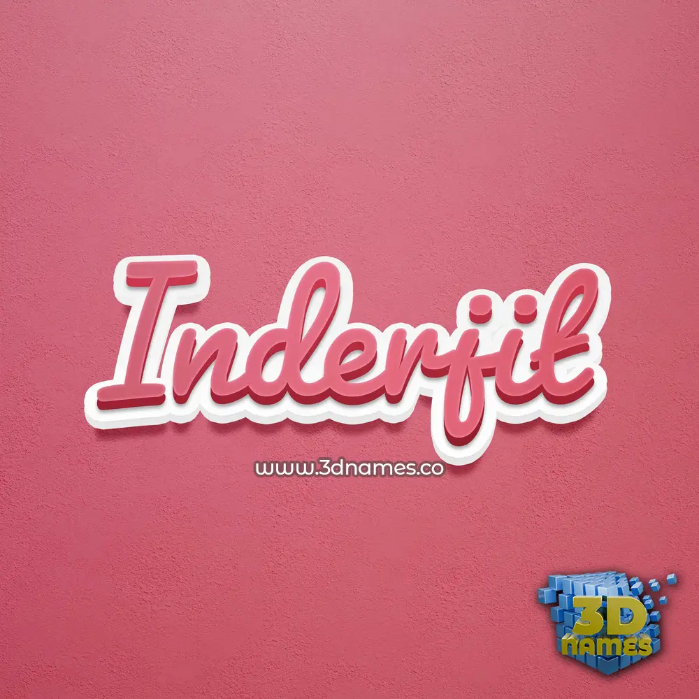 inderjit in Red Scribble style - 3D name wallpaper