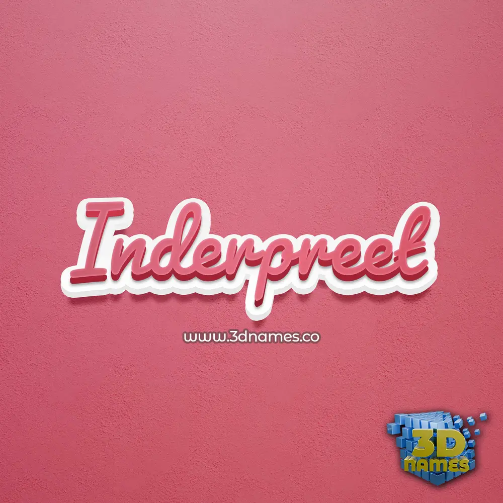 inderpreet in Red Scribble style - 3D name wallpaper