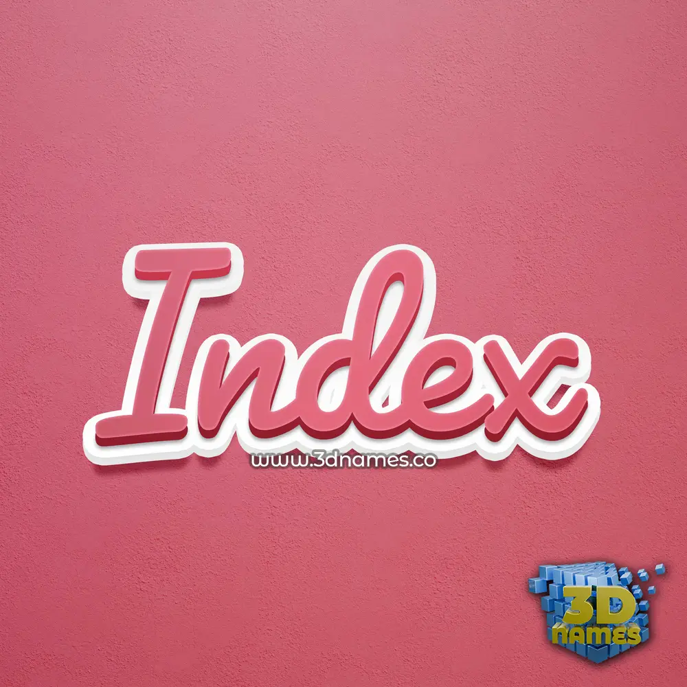 index in Red Scribble style - 3D name wallpaper