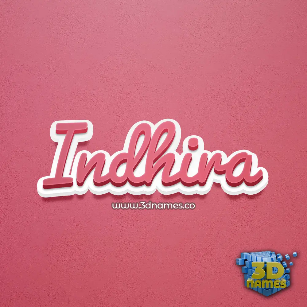 indhira in Red Scribble style - 3D name wallpaper