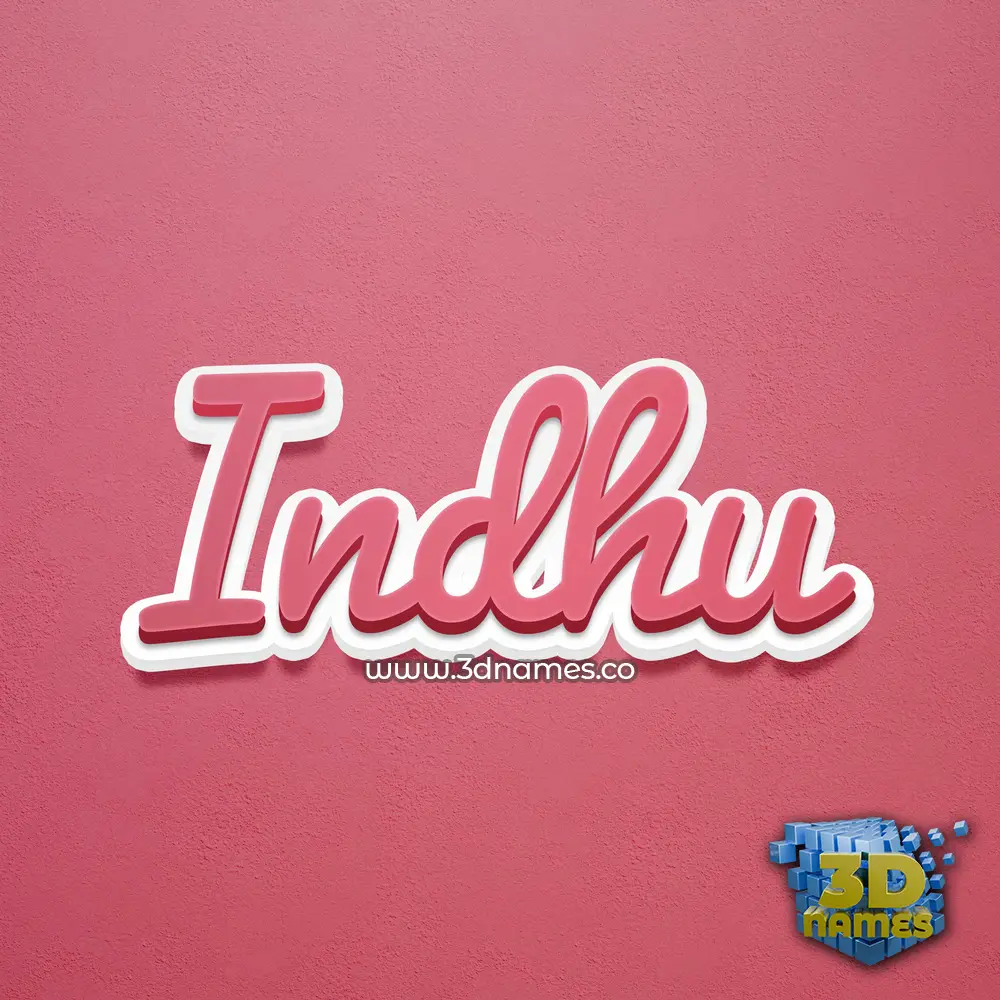 indhu in Red Scribble style - 3D name wallpaper