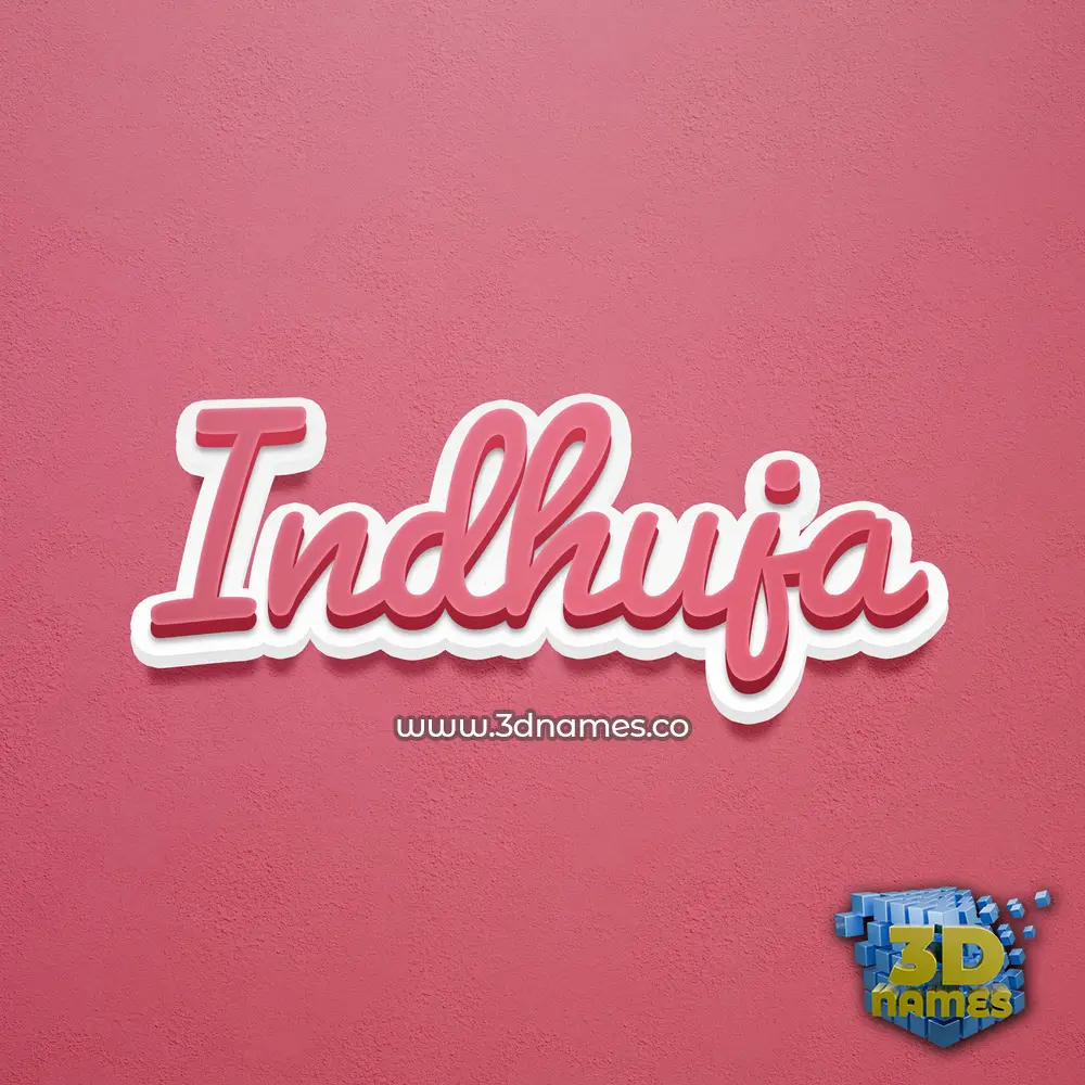 indhuja in Red Scribble style - 3D name wallpaper