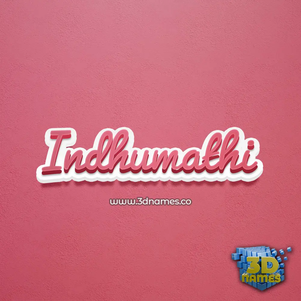 indhumathi in Red Scribble style - 3D name wallpaper