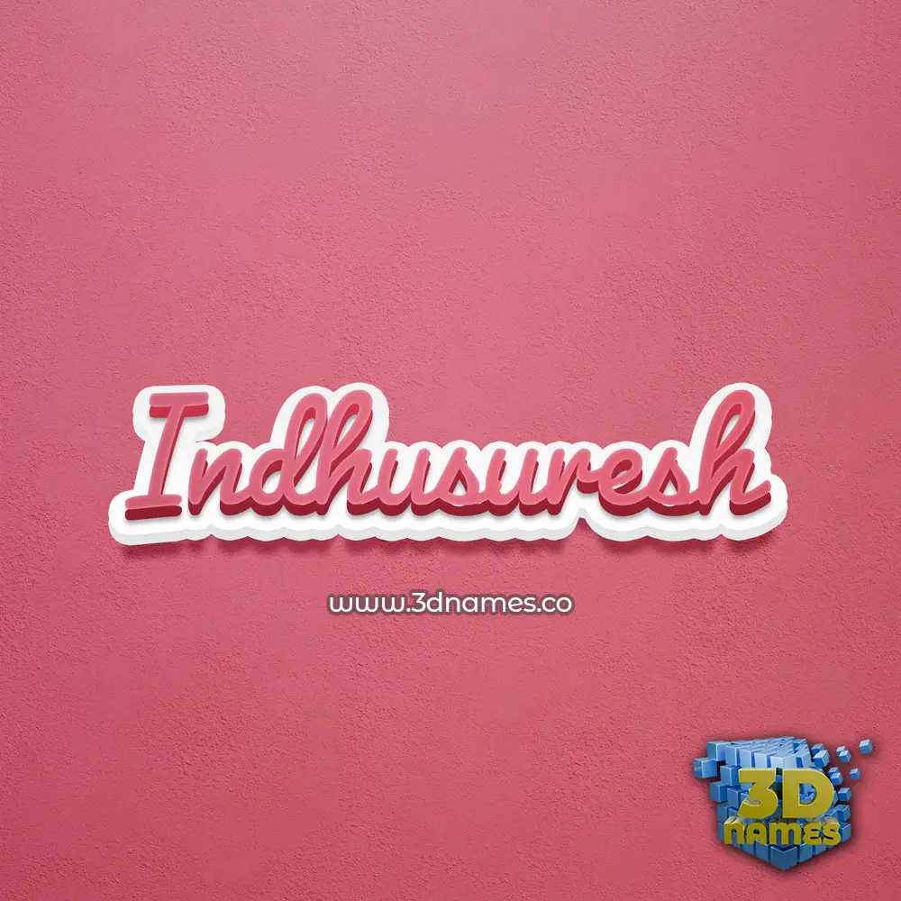 indhusuresh in Red Scribble style - 3D name wallpaper