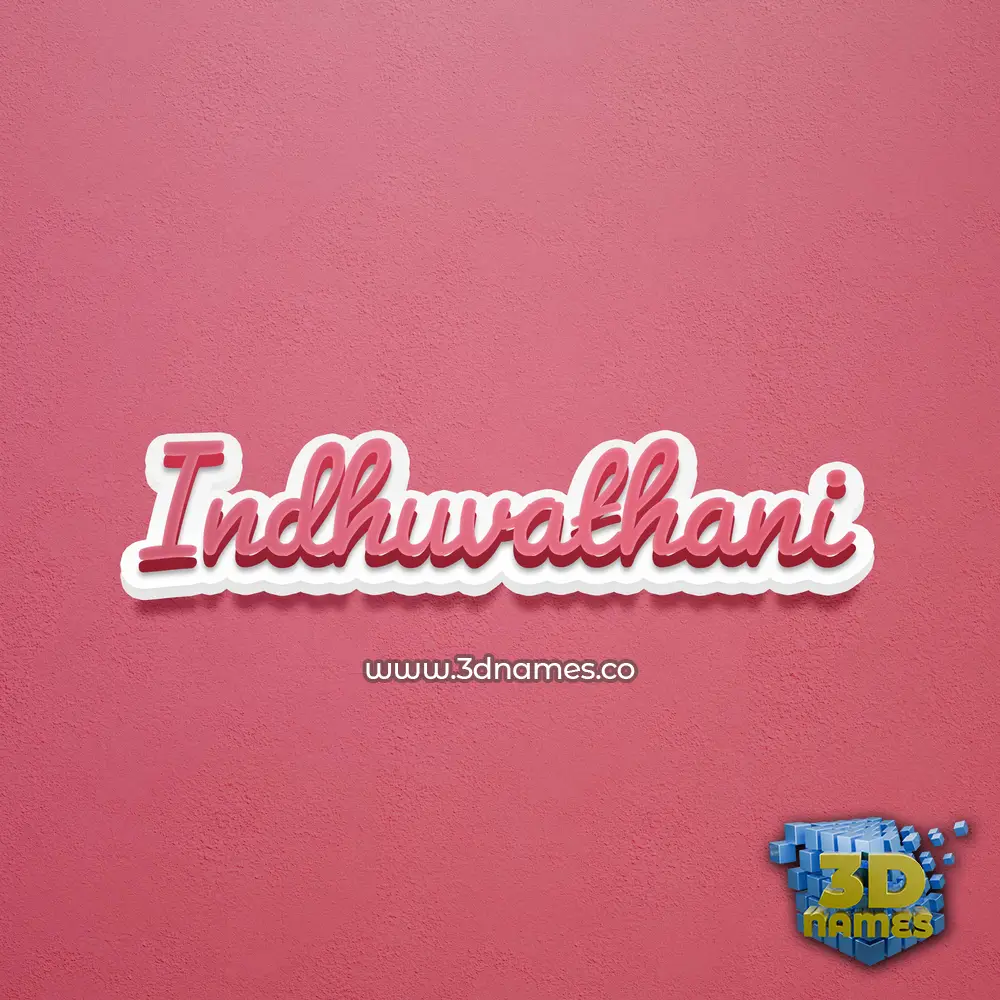 indhuvathani in Red Scribble style - 3D name wallpaper