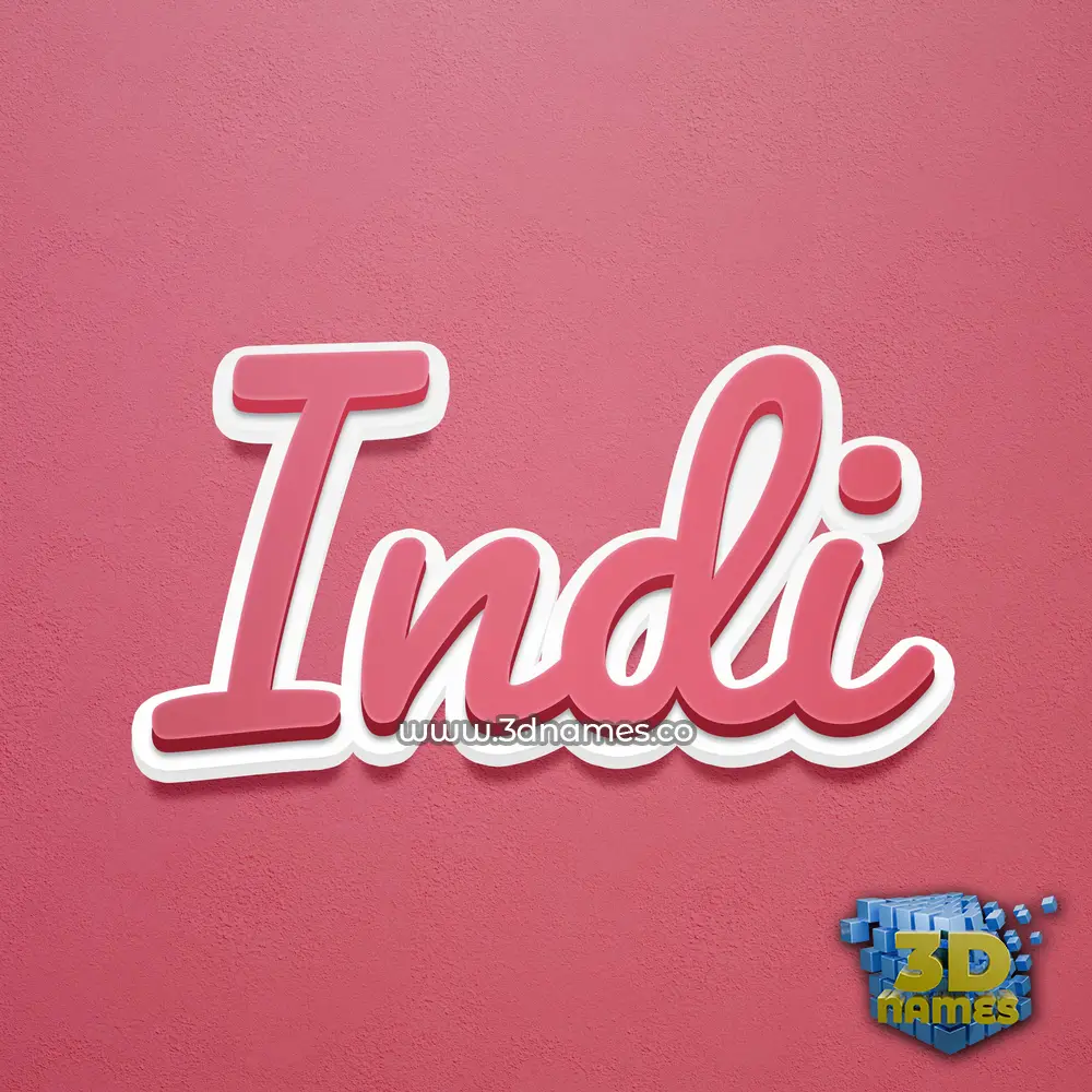 indi in Red Scribble style - 3D name wallpaper