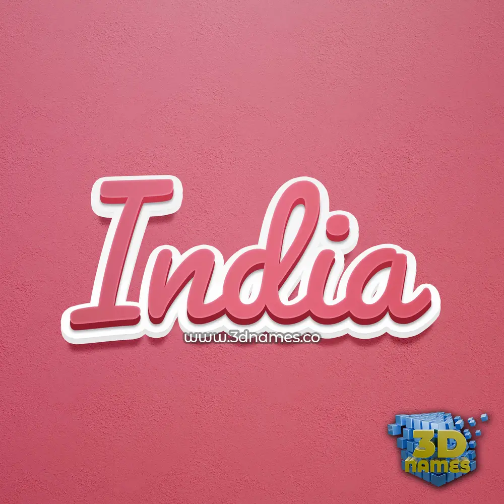 india in Red Scribble style - 3D name wallpaper