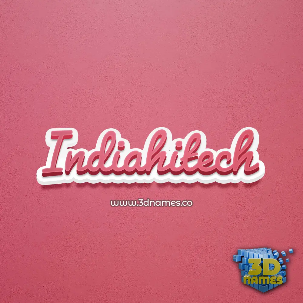 indiahitech in Red Scribble style - 3D name wallpaper