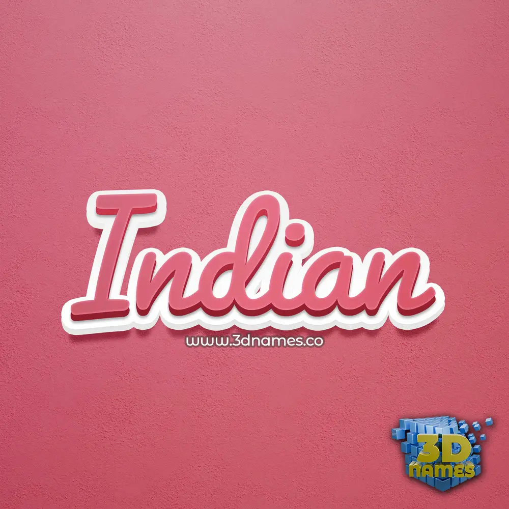indian in Red Scribble style - 3D name wallpaper