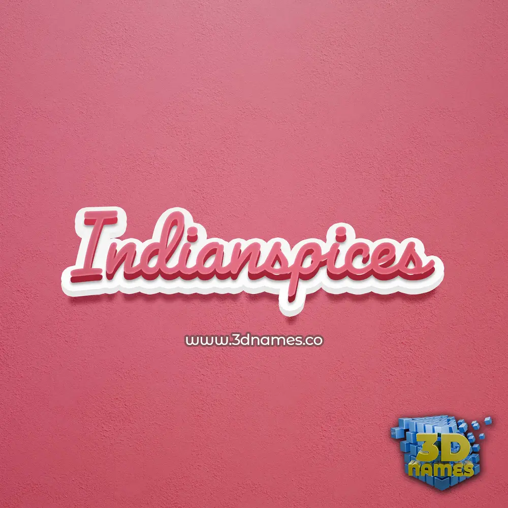 indianspices in Red Scribble style - 3D name wallpaper