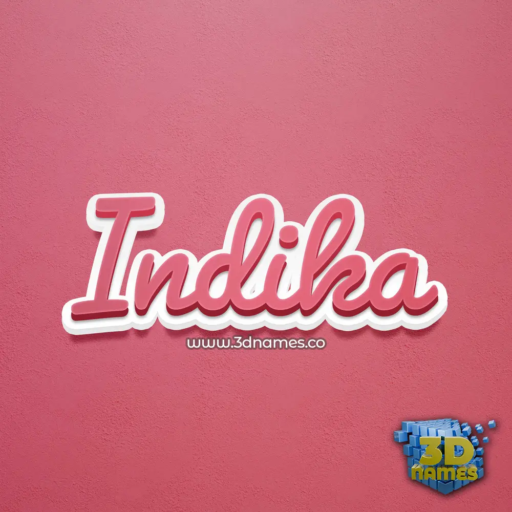indika in Red Scribble style - 3D name wallpaper