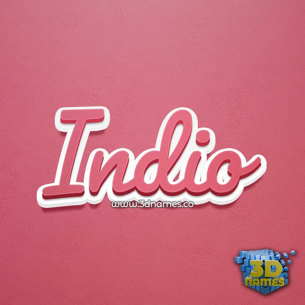 indio in Red Scribble style - 3D name wallpaper