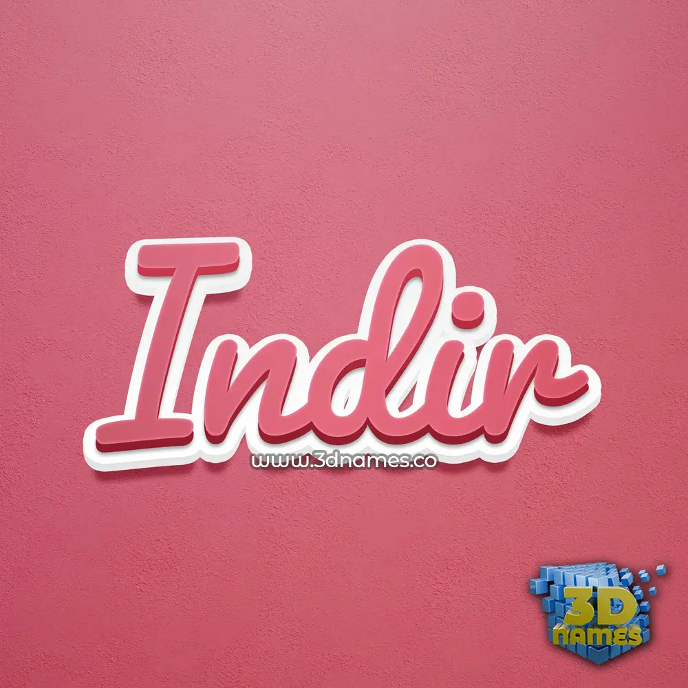 indir in Red Scribble style - 3D name wallpaper