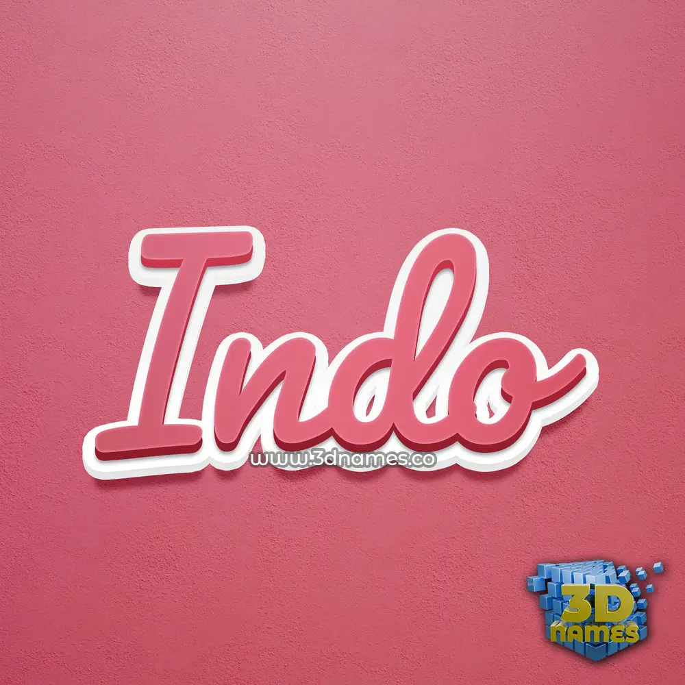indo in Red Scribble style - 3D name wallpaper