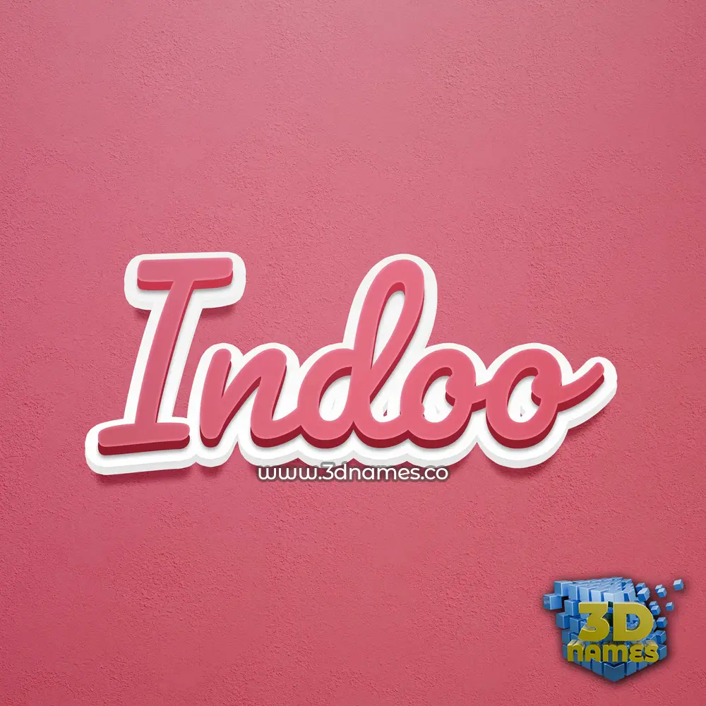 indoo in Red Scribble style - 3D name wallpaper