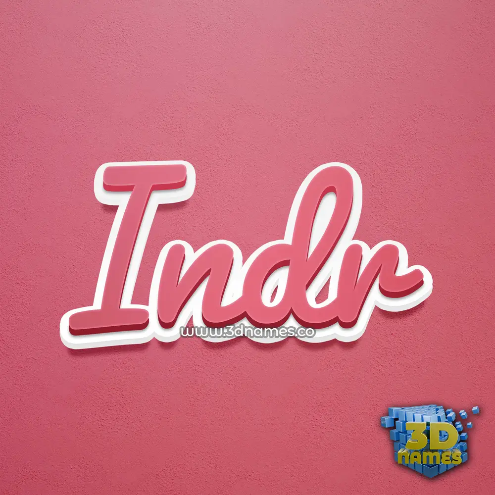 indr in Red Scribble style - 3D name wallpaper