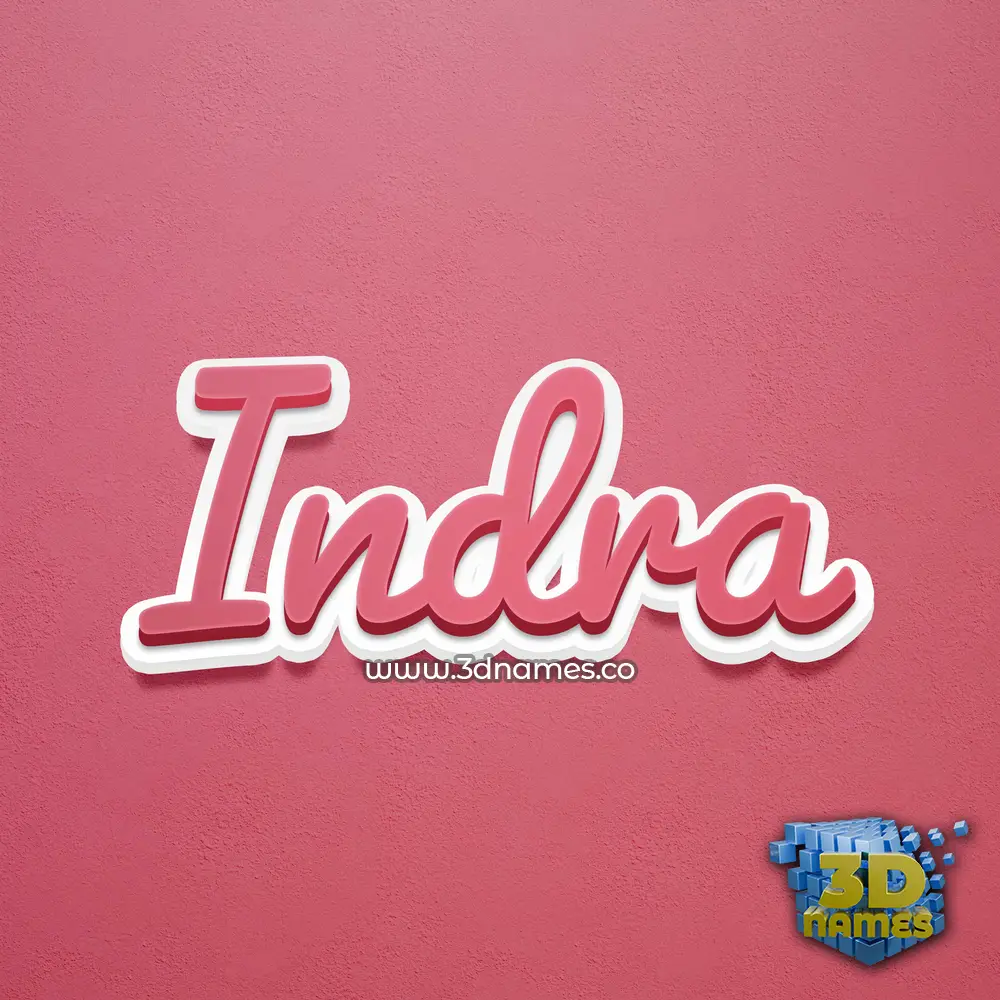 indra in Red Scribble style - 3D name wallpaper