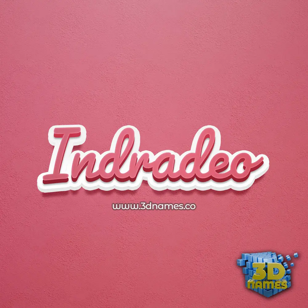 indradeo in Red Scribble style - 3D name wallpaper