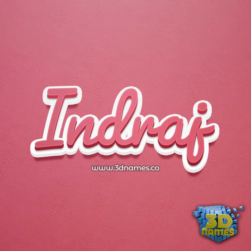 indraj in Red Scribble style - 3D name wallpaper