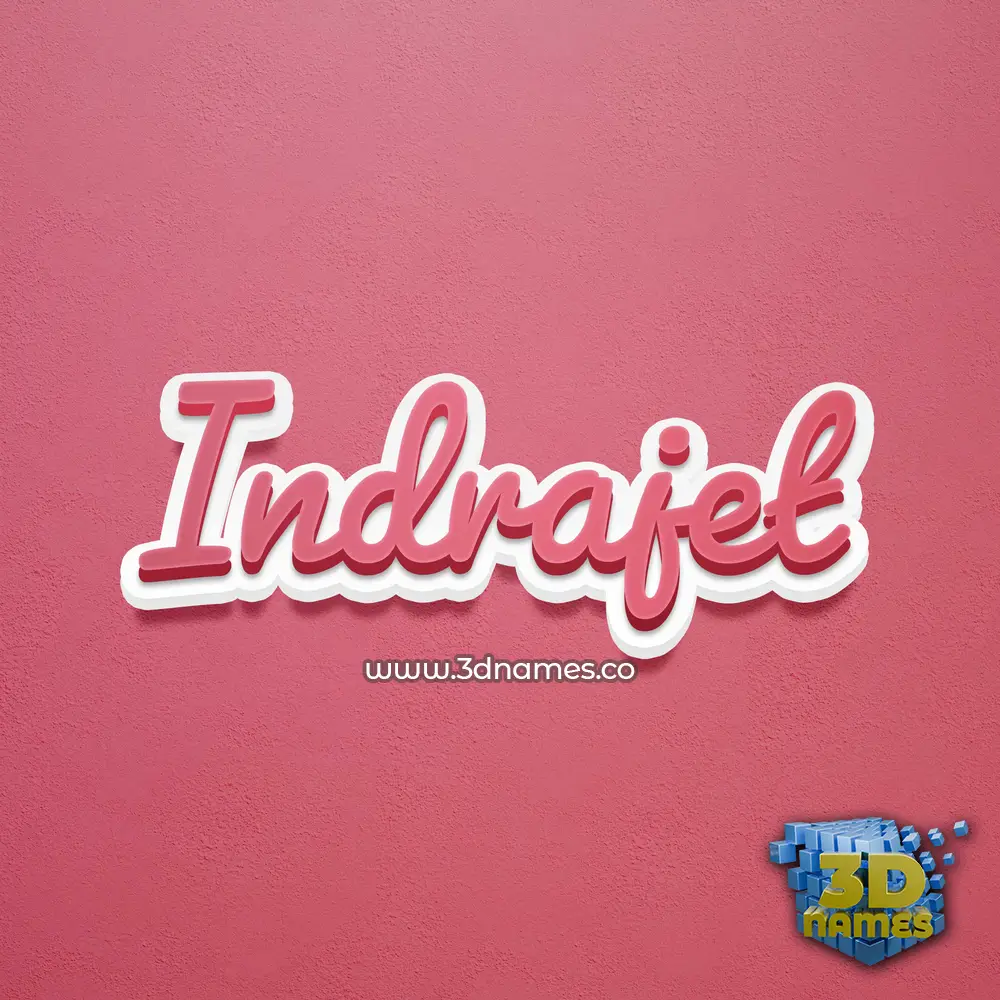 indrajet in Red Scribble style - 3D name wallpaper