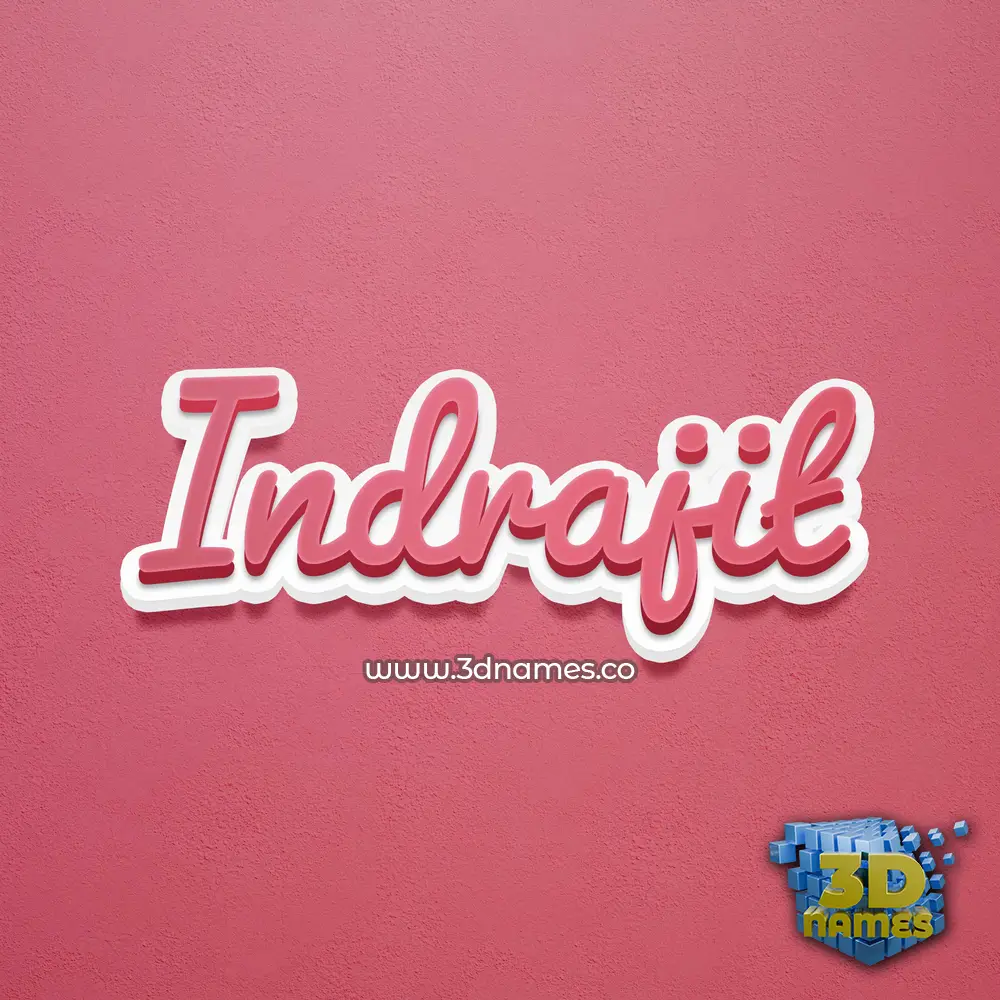 indrajit in Red Scribble style - 3D name wallpaper