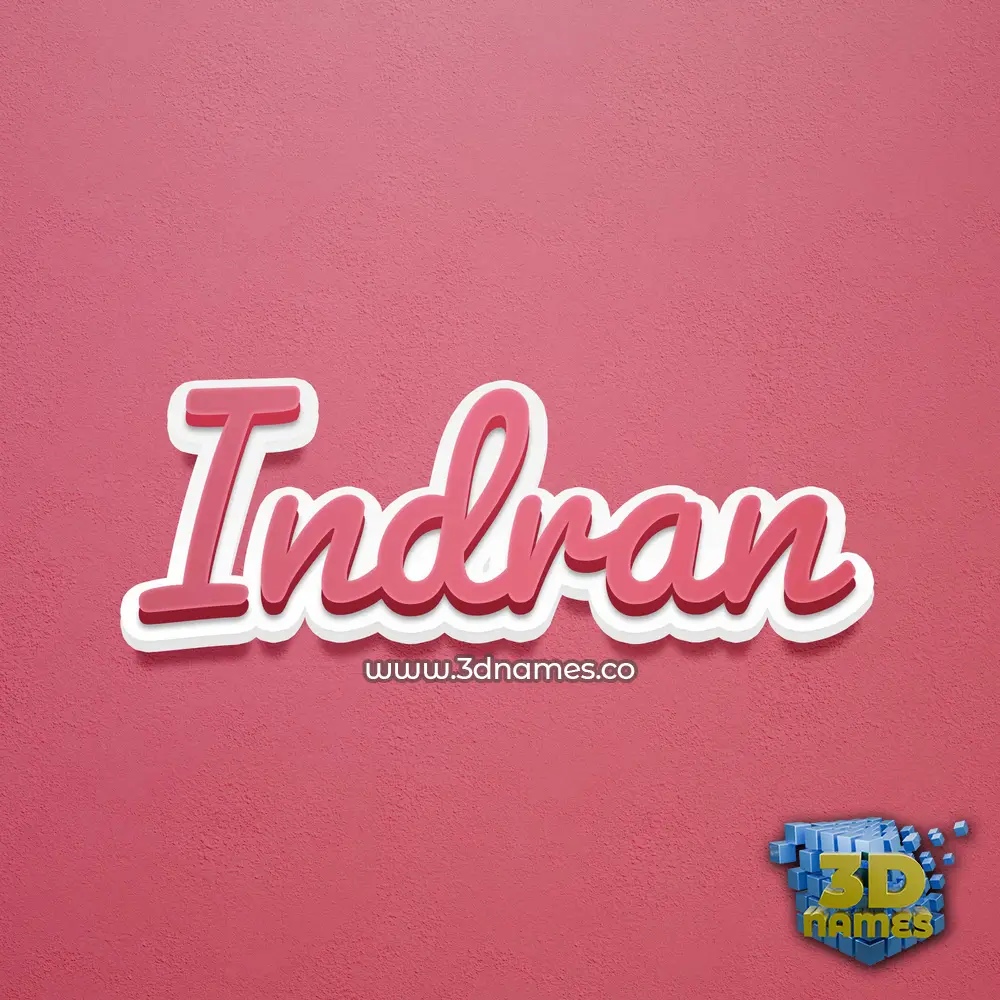 indran in Red Scribble style - 3D name wallpaper