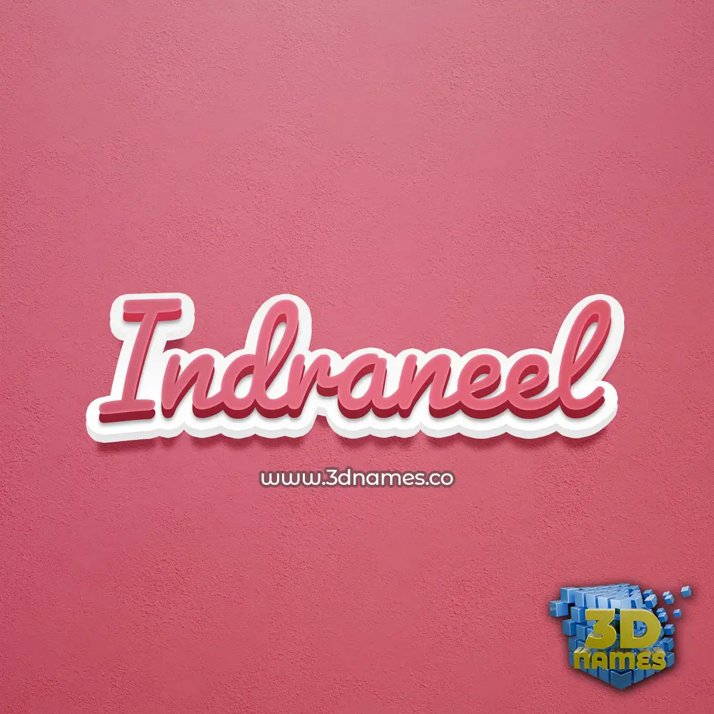 indraneel in Red Scribble style - 3D name wallpaper
