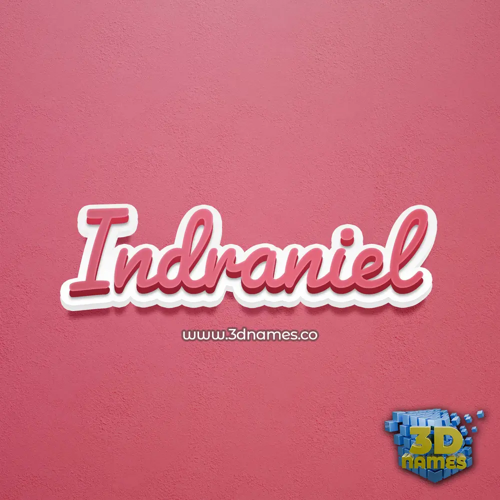 indraniel in Red Scribble style - 3D name wallpaper