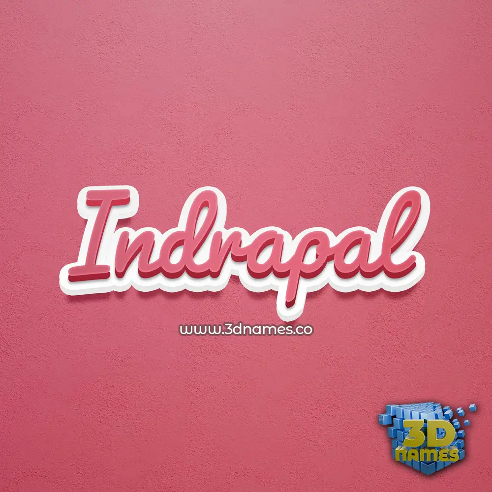 indrapal in Red Scribble style - 3D name wallpaper