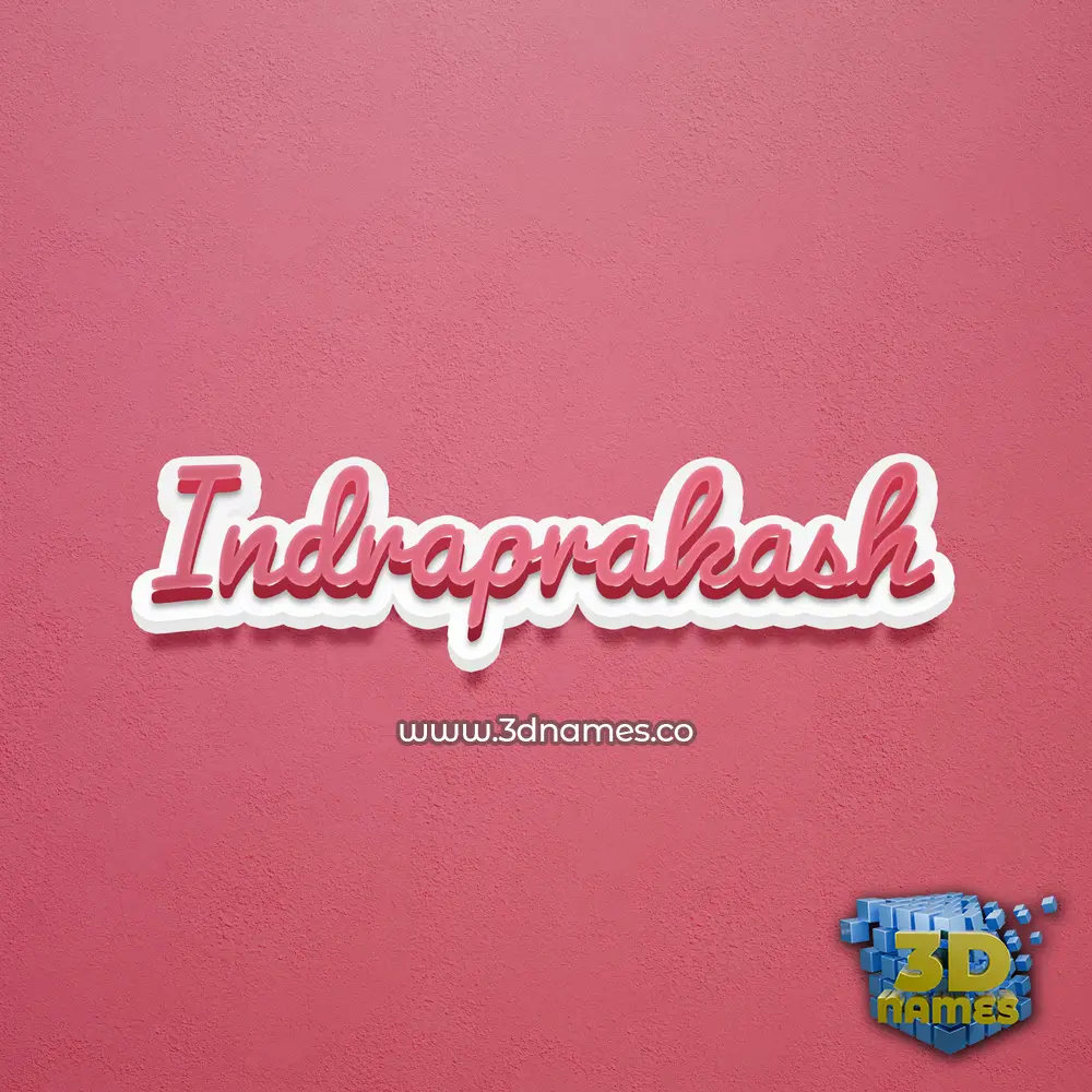 indraprakash in Red Scribble style - 3D name wallpaper