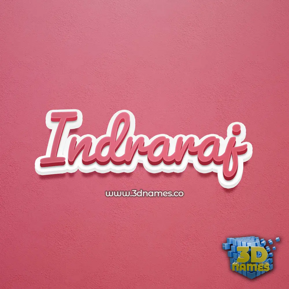 indraraj in Red Scribble style - 3D name wallpaper