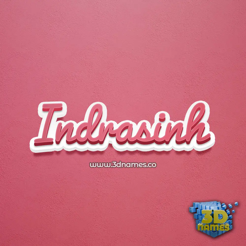 indrasinh in Red Scribble style - 3D name wallpaper