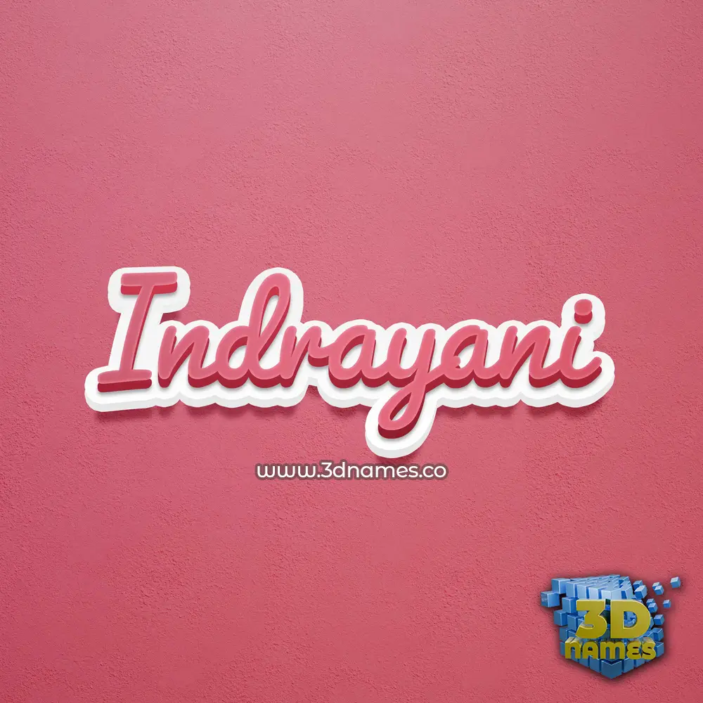 indrayani in Red Scribble style - 3D name wallpaper