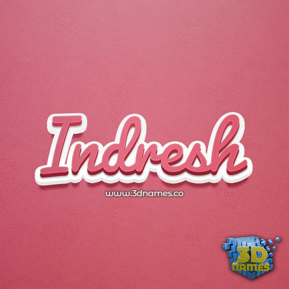 indresh in Red Scribble style - 3D name wallpaper