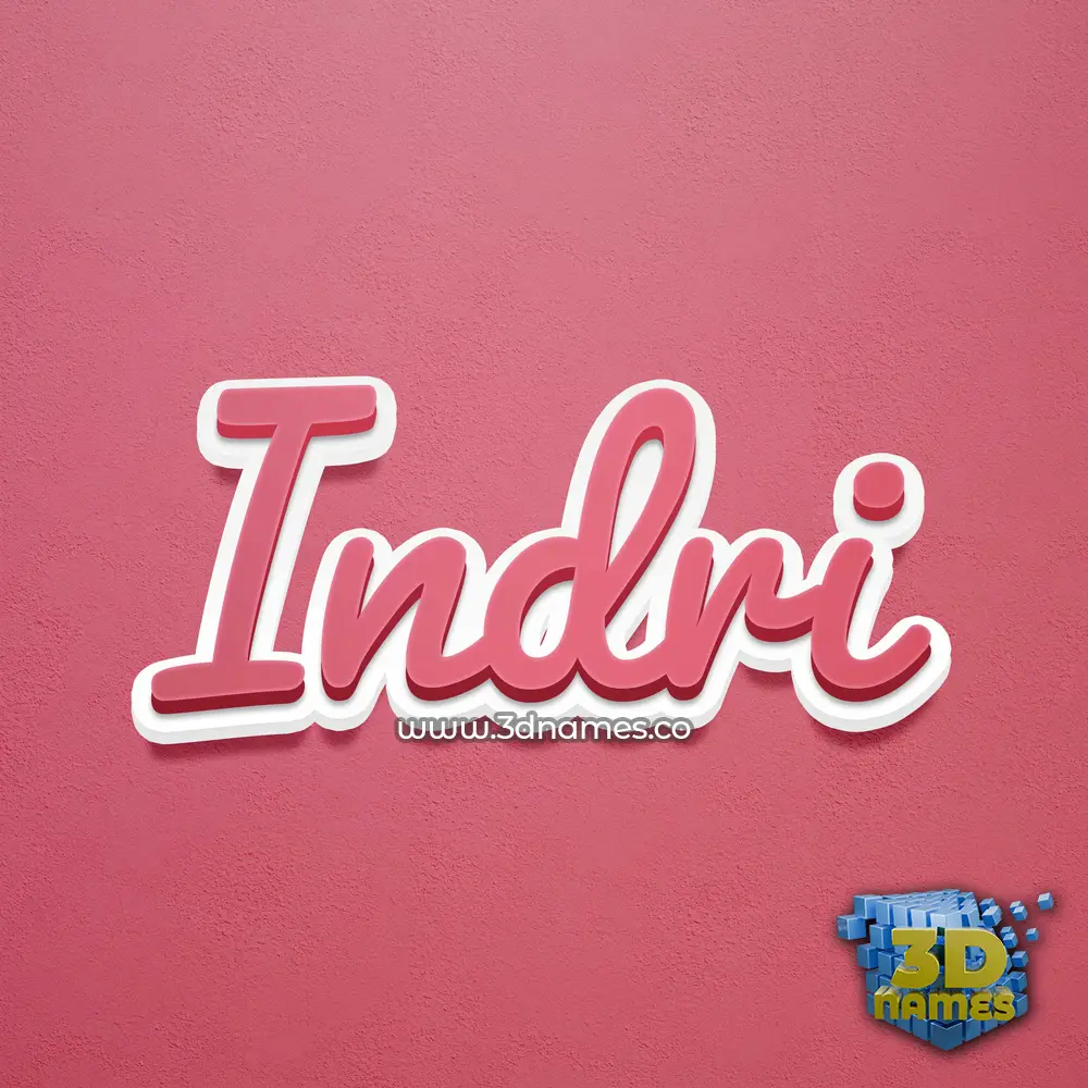 indri in Red Scribble style - 3D name wallpaper
