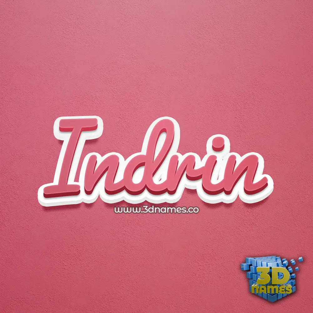 indrin in Red Scribble style - 3D name wallpaper