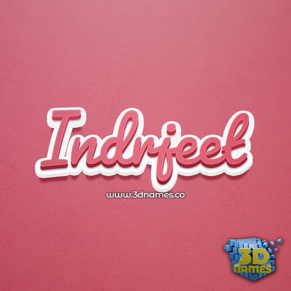 indrjeet in Red Scribble style - 3D name wallpaper