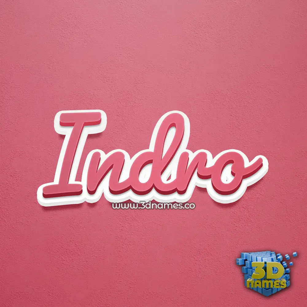 indro in Red Scribble style - 3D name wallpaper