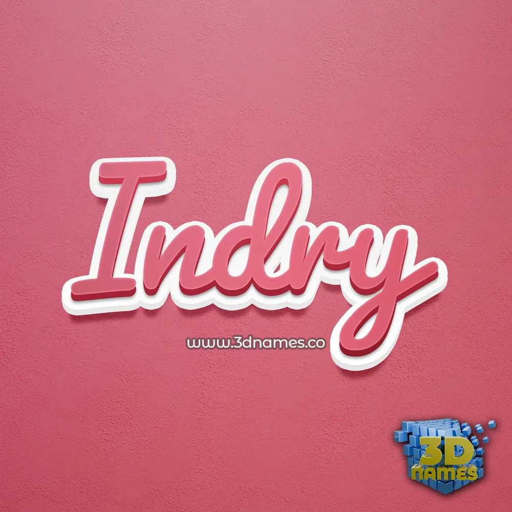 indry in Red Scribble style - 3D name wallpaper