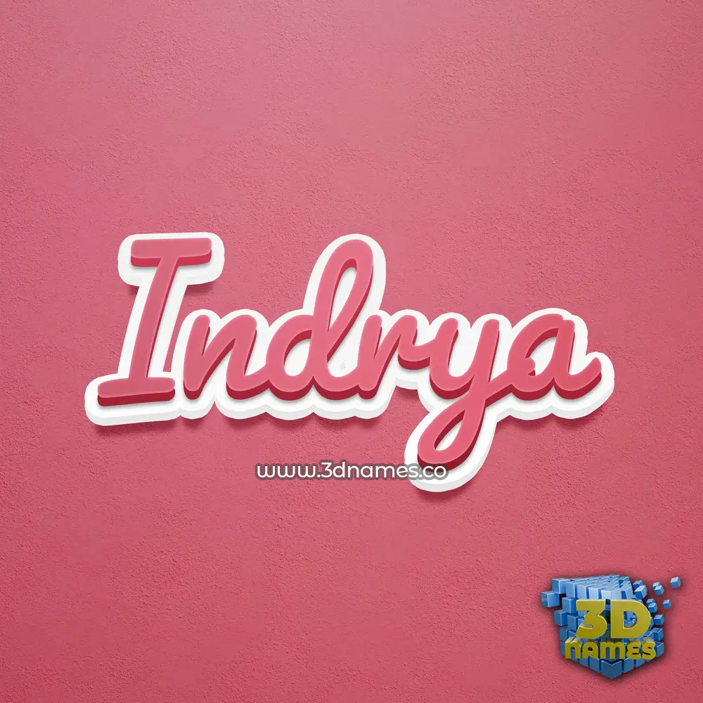 indrya in Red Scribble style - 3D name wallpaper