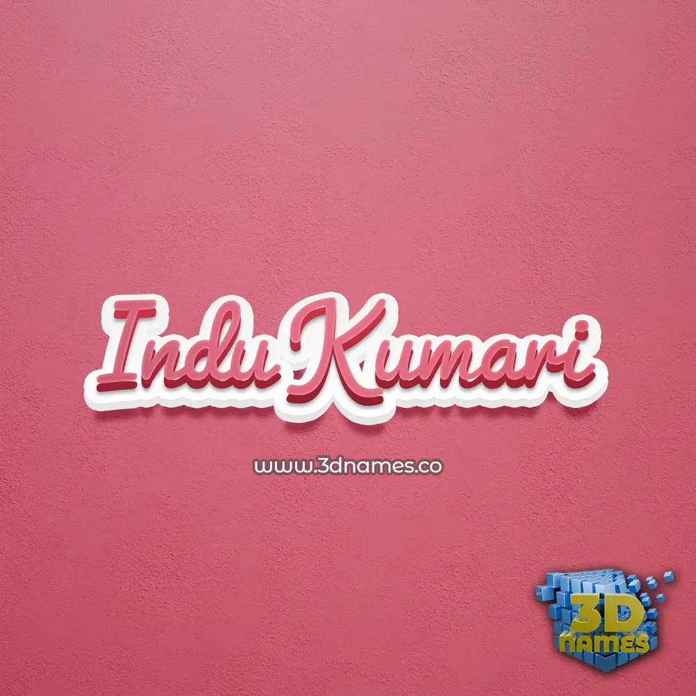 indu kumari in Red Scribble style - 3D name wallpaper
