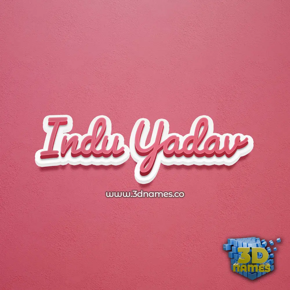 indu yadav in Red Scribble style - 3D name wallpaper