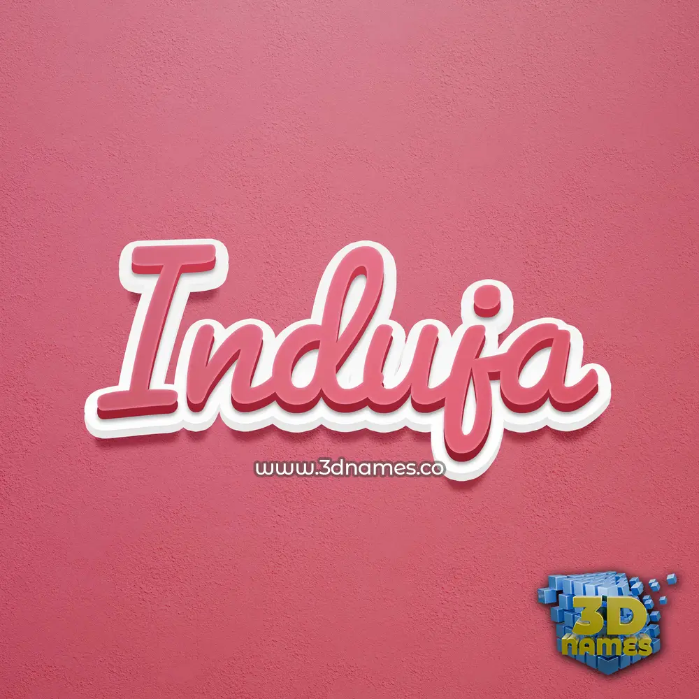 induja in Red Scribble style - 3D name wallpaper