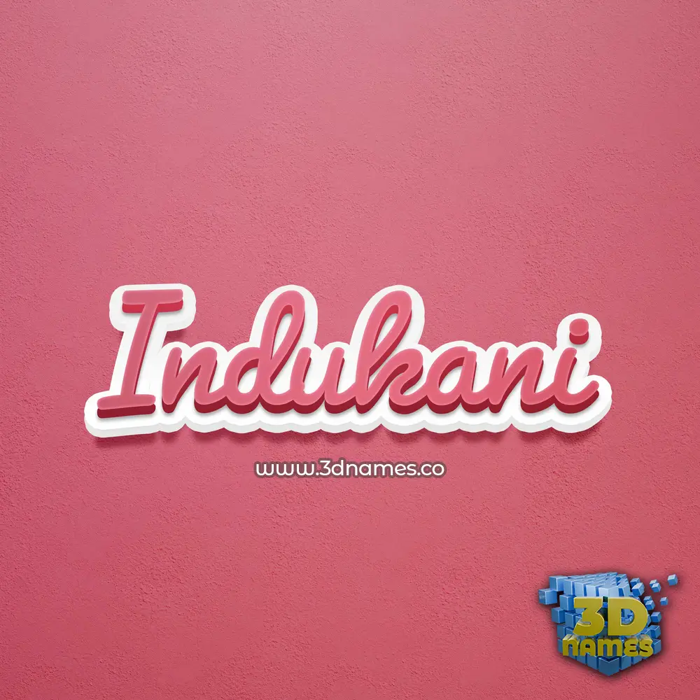 indukani in Red Scribble style - 3D name wallpaper