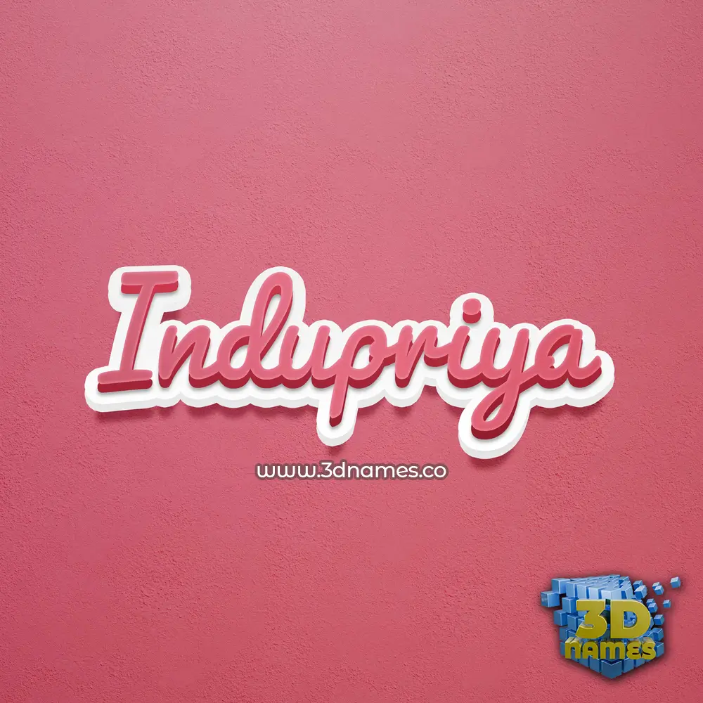 indupriya in Red Scribble style - 3D name wallpaper