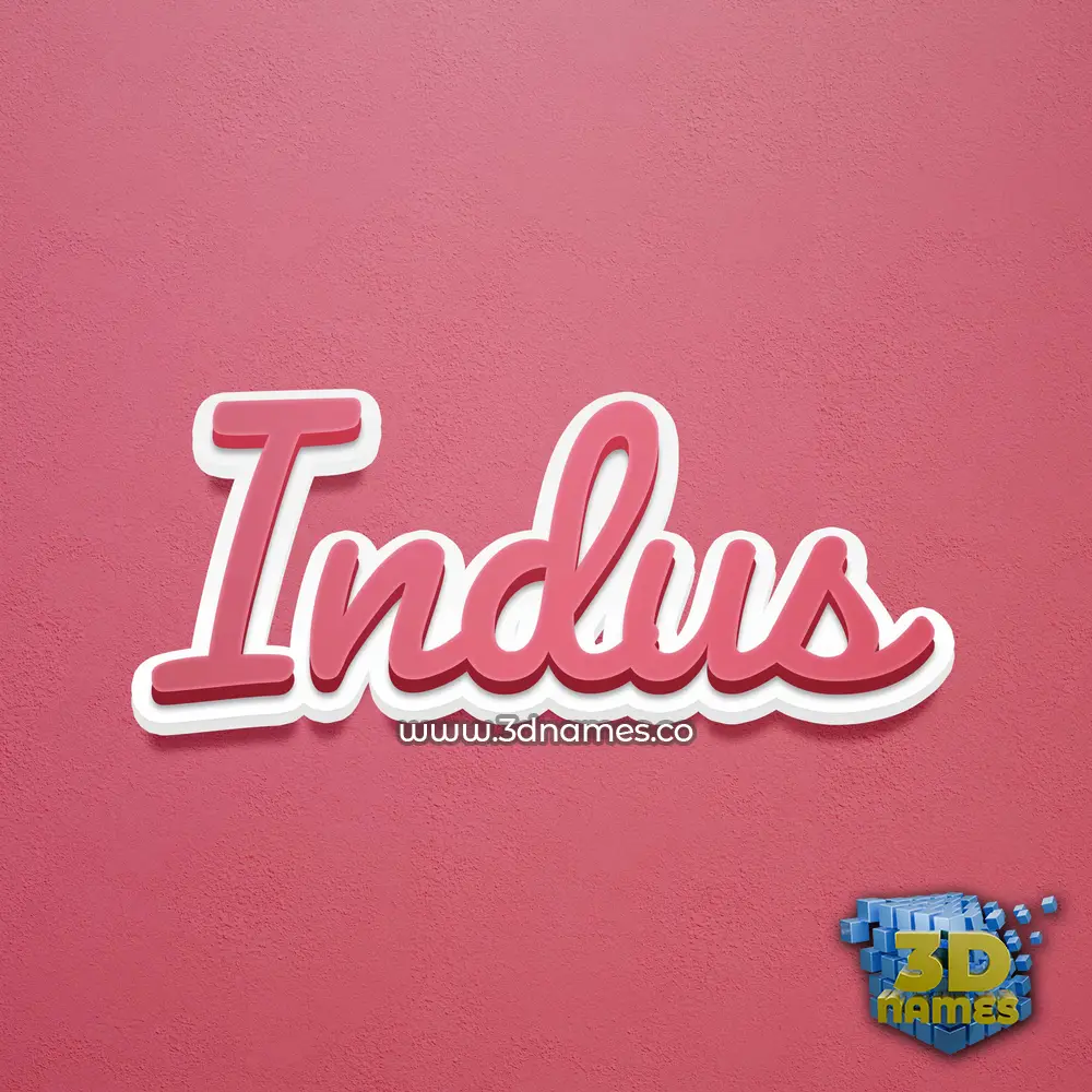 indus in Red Scribble style - 3D name wallpaper