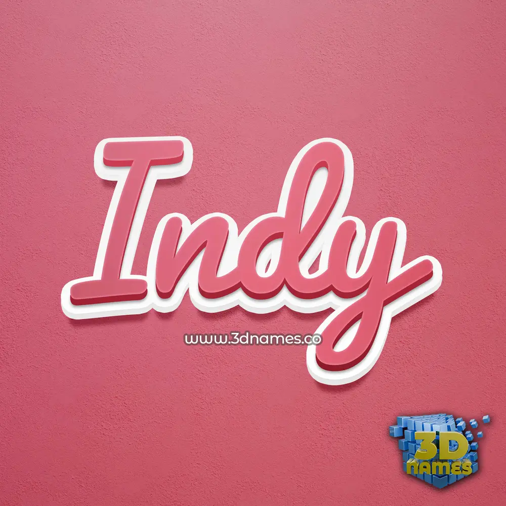 indy in Red Scribble style - 3D name wallpaper
